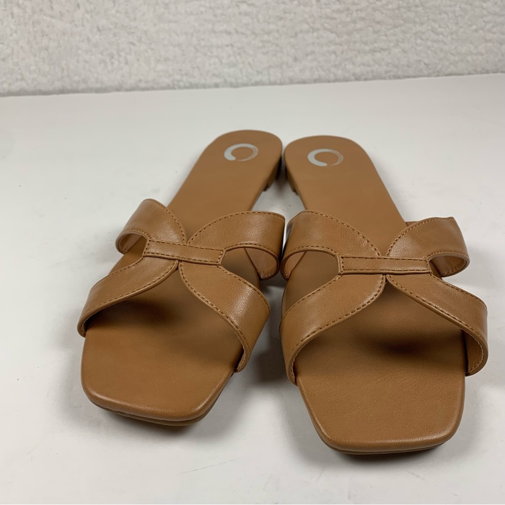 Journee Collection Taleesa Slide Sandal, Women's Size‎ 9.5 M Tan NEW NWOB 7171